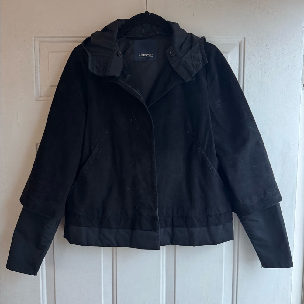 ‘S Max Mara Suede and Nylon Jacket